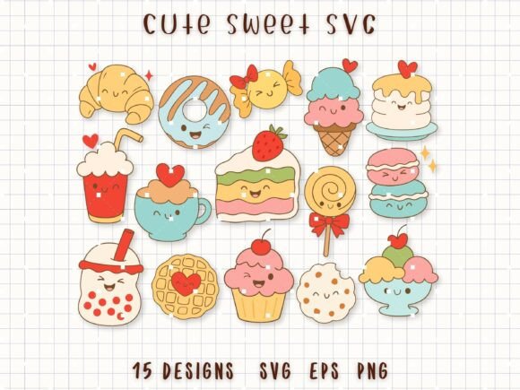 Download Cute Sweet SVG Dessert Bakery Clipart - Premium Bundle