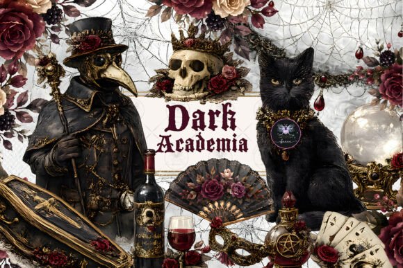 Download Dark Academia Gothic Halloween Clipart - Gothic Collection