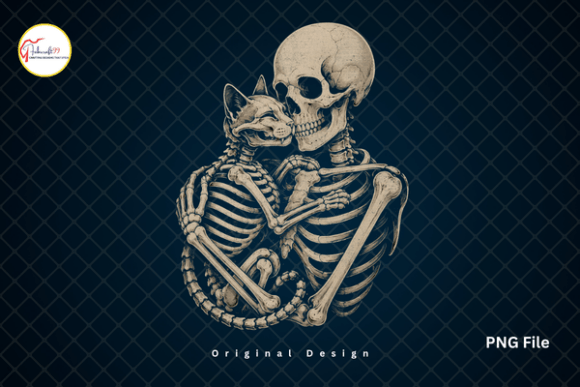 Download Gothic Cat Lover Spooky Skeleton PNG - Gothic Collection