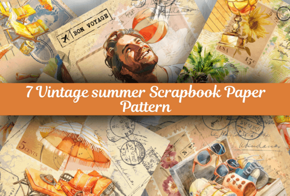 Download Vintage Summer Scrapbook Paper - Summer scrapbook paper Collection